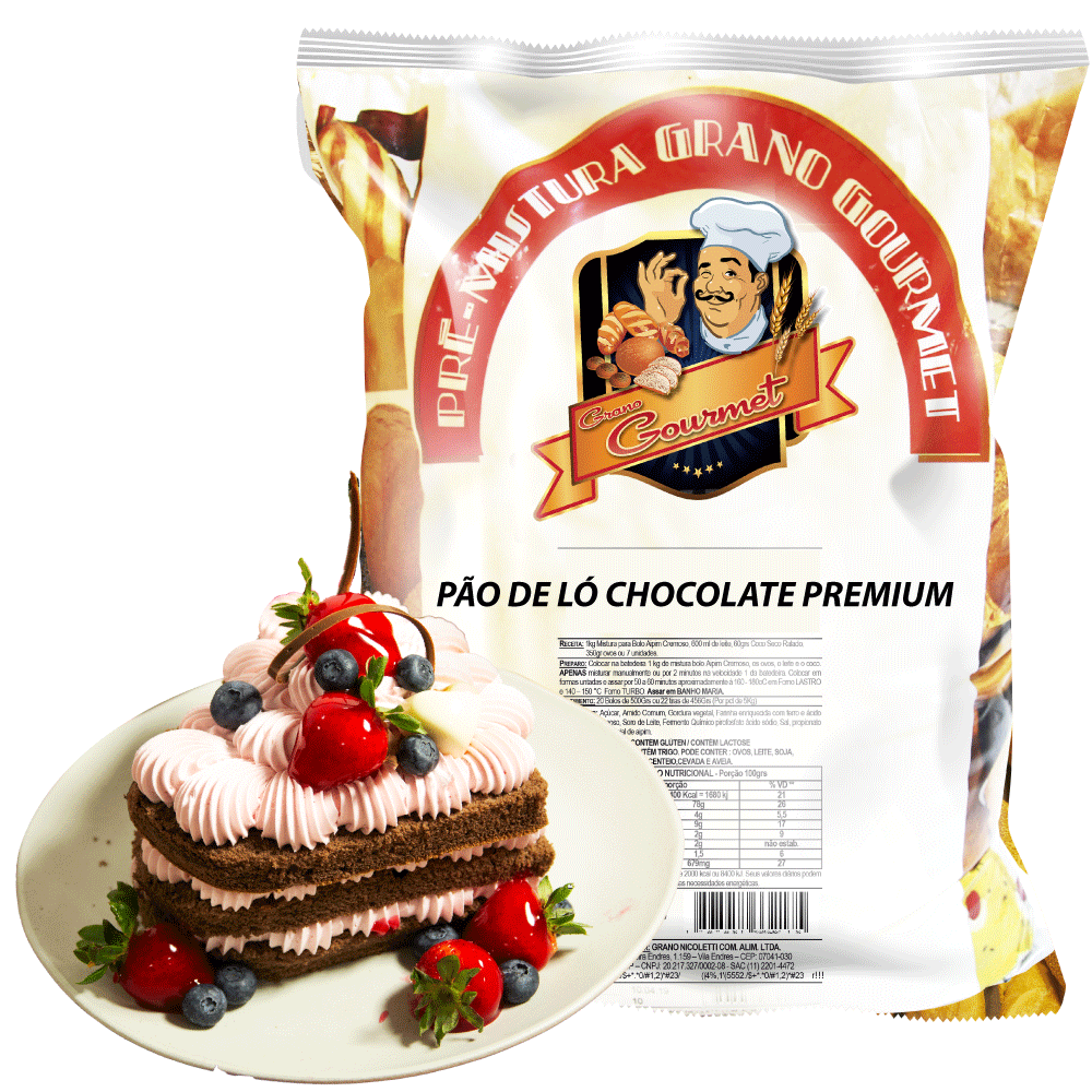 Pão de Ló Chocolate Premium - Pct 5kg