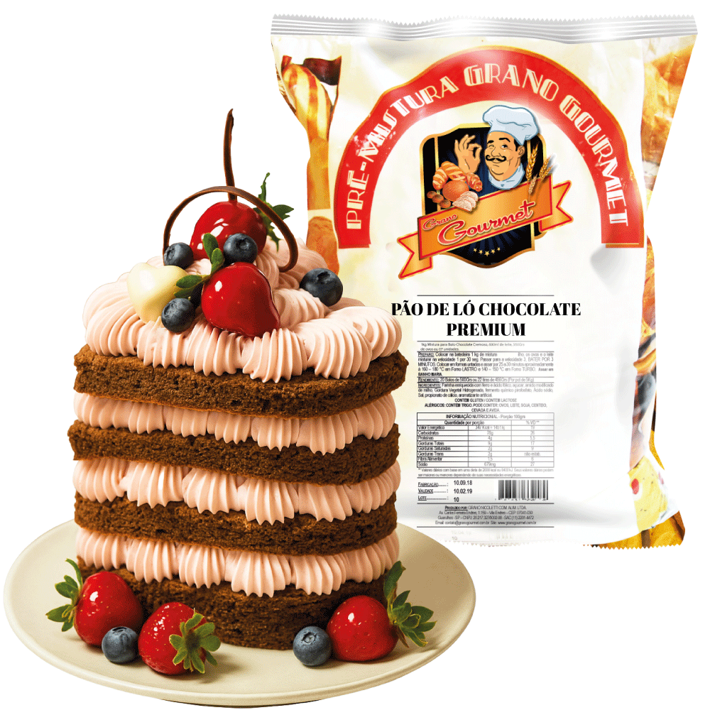 Pão de Ló Chocolate Premium - Pct 5kg