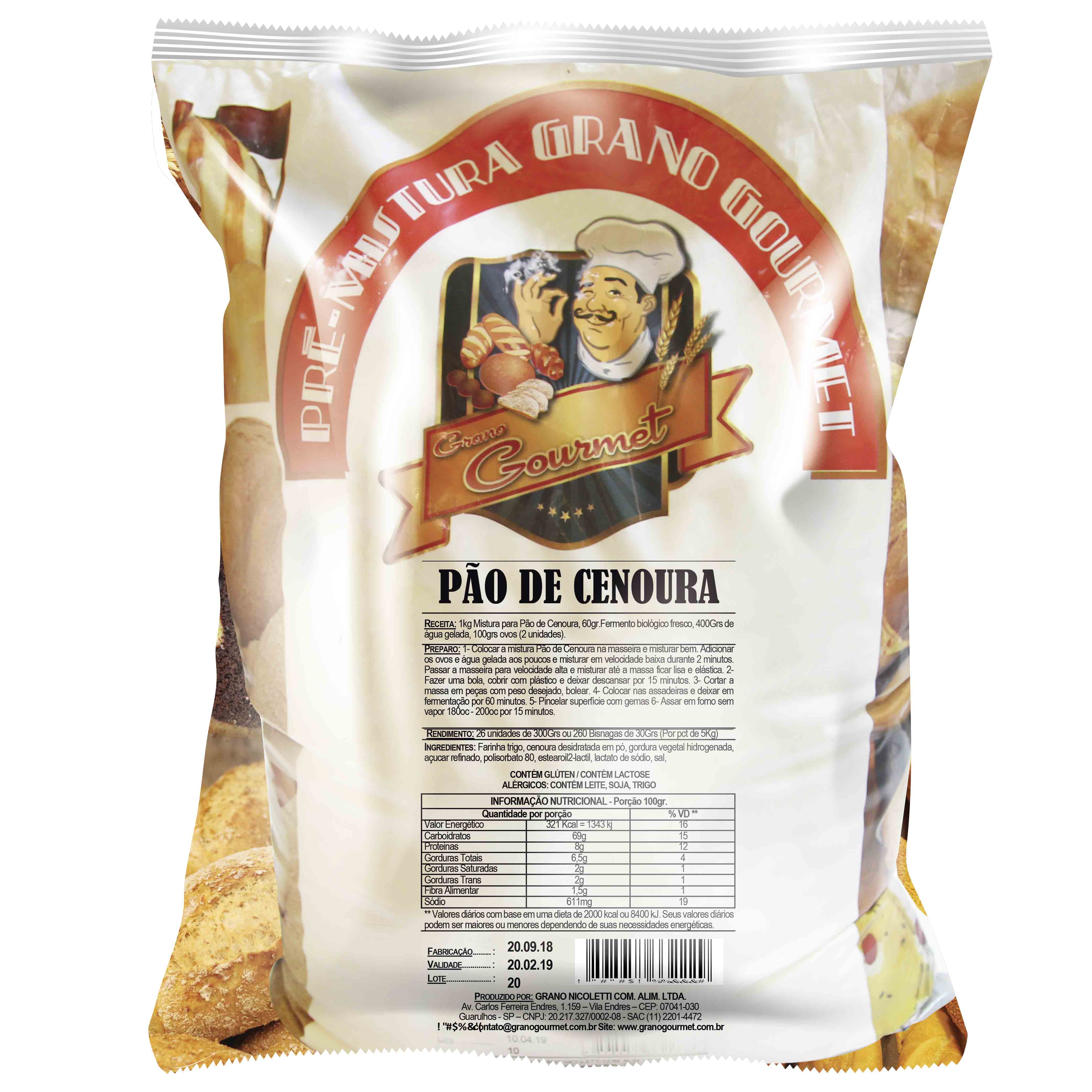 Pão de Cenoura - Pacote 5kg