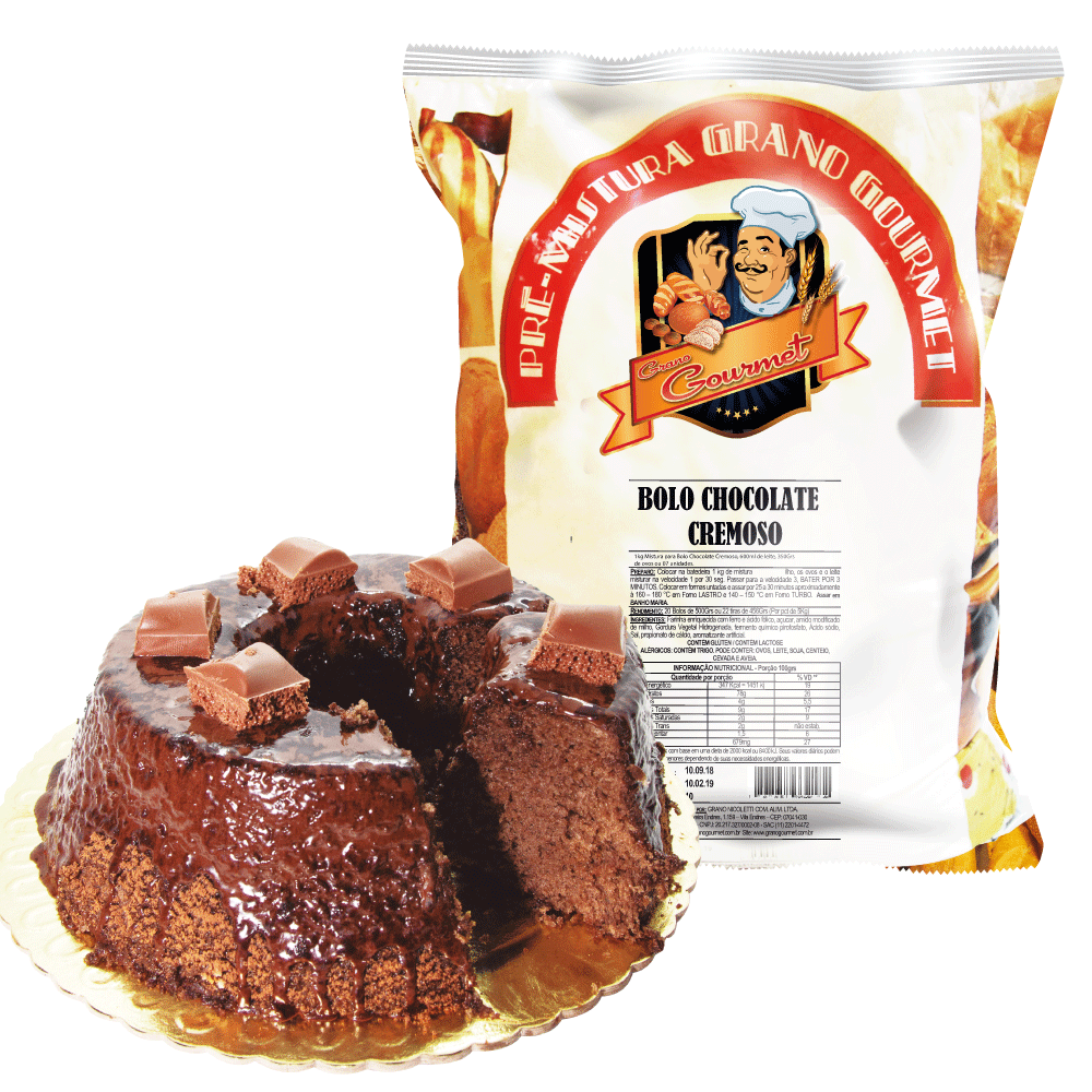 Bolo de Chocolate Cremoso - Pacote 5kg